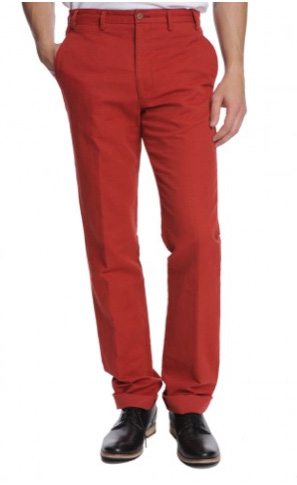 chino rouge homme